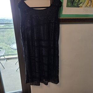 Black Sequin Mini Dress